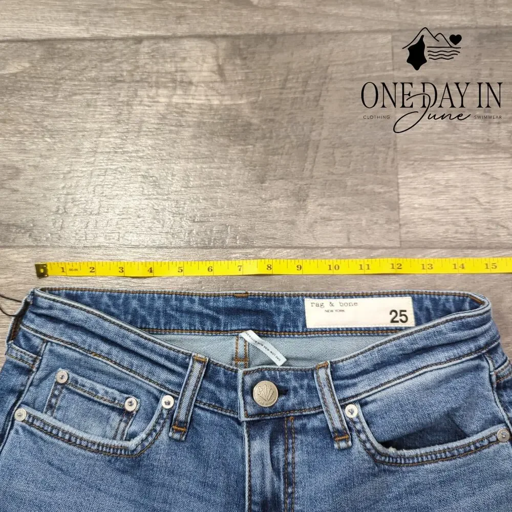 Rag & Bone The Dre Low Rise Slim Boyfriend Jeans Julienne NWT Size 0 (25)